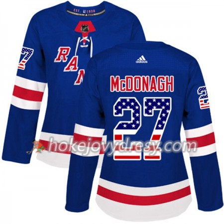 Dámské Hokejový Dres New York Rangers Ryan McDonagh 27 2017-2018 USA Flag Fashion Modrá Adidas Authentic